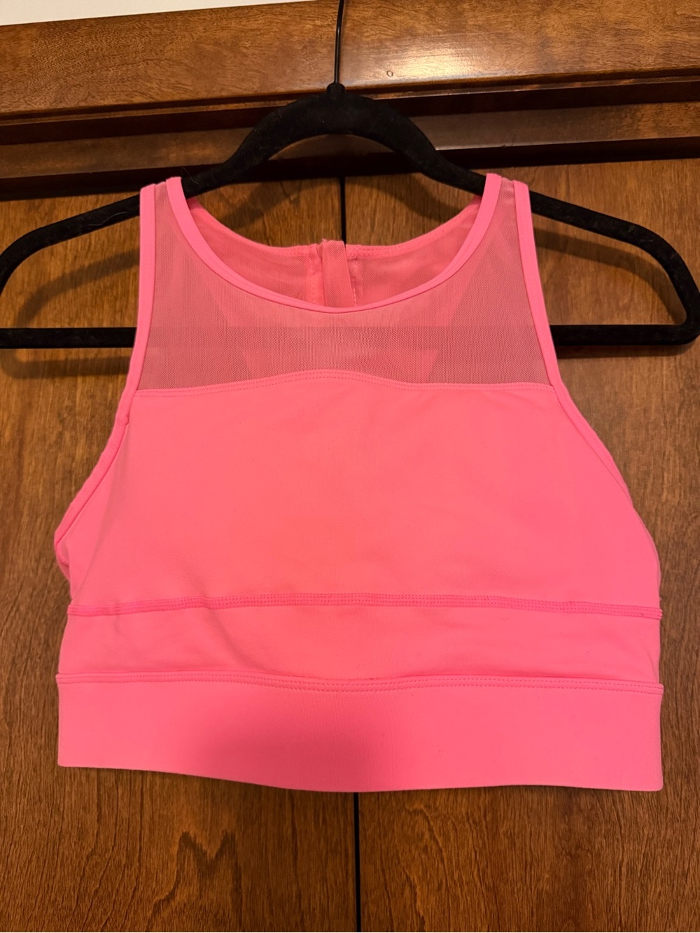 ZYIA Hot Pink High Neck Mesh-Panel Sports Bra